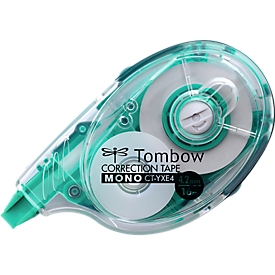 Rouleau de correction Tombow MONO, déroulement latéral, rechargeable, L 16 m x l 4,2 mm, composé de 74 % de plastique recyclé