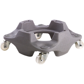 Rouleau de transport, pour bacs 75 l &amp; 100 l, L 532 x P 532 x H 237/247mm, polypropylène, gris