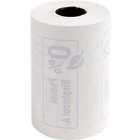 Rouleau thermique Exacompta 40753E, pour tous les systèmes de caisses thermiques, L 18 m x l 57 x Ø 40 mm, 1 épaisseur, sans phénol ni plastique, papier FSC®, blanc, 10 pièces