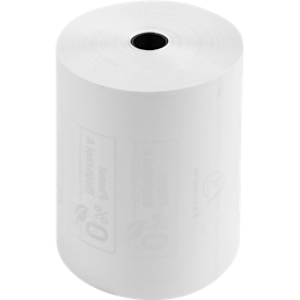 Rouleau thermique Exacompta, imprimé au verso, 1 épaisseur, 48 g/m², L 44 m x l 80 mm, Ø 60 mm, 10 rouleaux, blanc