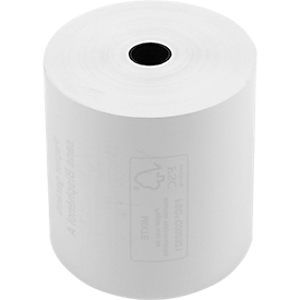 Rouleau thermique Exacompta, pour caisses, 1 épaisseur, sans BPA, certifié FSC, 48 g/m², L 76 m x l 80 mm, Ø 72 mm, 10 rouleaux, blanc