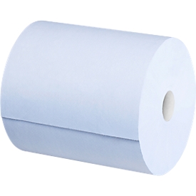 Rouleaux de nettoyage Satino Comfort, 3 plis, avec gaufrage, L 350 m x l 230 mm, 100 % papier recyclé, bleu, 2 x 1000 feuilles