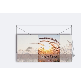 Rouwkaart Korsch, 'In stille rouw', witte enveloppe, 10 stuks, DIN lang, L 206 x H 103 mm