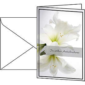 Rouwkaart Witte Amaryllis, 10 stuks
