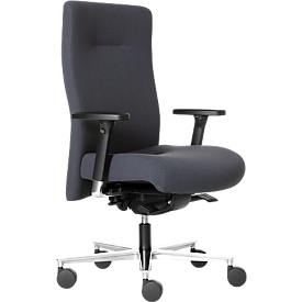 ROVO chaise de bureau SUMO 8020 S7, avec accoudoirs, mécanisme synchrone, jusqu'à 200 kg, siège multicouche, dossier entièrement rembourré, anthracite/argenté