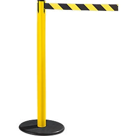 RS-GUIDESYSTEMS® afzetpaal met trekband GLA 28, geel, band zwart/geel