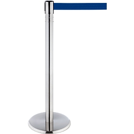 RS-GUIDESYSTEMS Gurtpfosten, Edelstahl, 360° Drehkopf, Höhe 1000 mm, Gurtbandmaß L 2300 x B 50 mm, Gurtfarbe blau