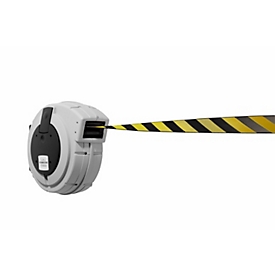 RS-Gurtpfosten GLW-2500, Wandmontage im Innen-/Außenbereich, ausziehbar, selbstaufrollend, Gurtmaße L 25 m x B 50 mm, Gurtfarbe gelb/schwarz