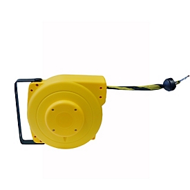RS-riempaal ALLROUNDLINE ALW-30, wandmontage voor binnen en buiten, uitschuifbaar, zelfoprollend, afmetingen riem: L 20 m x B 50 mm, kleur riem: geel/zwart