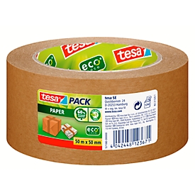 Ruban adhésif d’emballage Paper ecoLogo® tesapack®, en papier, 50 m x 50 mm, épaisseur 107 µ, 6 rouleaux