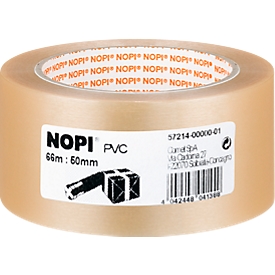 Ruban adhésif d’emballage PVC 57215 Nopi, transparent, 50 mm, 6 rouleaux