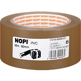 Ruban adhésif d’emballage PVC 572155 Nopi, brun, 50 mm, 6 rouleaux