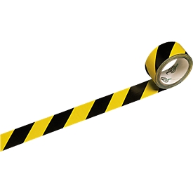 Ruban adhésif de signalisation, jaune/noir, 6 rouleaux