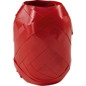 Ruban cadeau CLAIREFONTAINE Rhodia, L 10 m x l 7 mm, polypropylène, lisse, rouge, 24 pelotes d'œufs