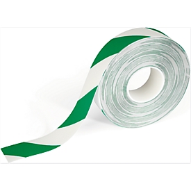 Ruban de marquage au sol Durable, bicolore, autocollant, 30 m de long, vert/blanc