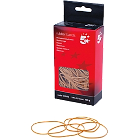 Rubberen elastiekjes breedte 1,5 mm, lengte 100 mm, doos à 100 g