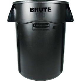 Rubbermaid Abfallbehälter Brute, rund, mit Luftkanälen, L 612 x B 717 x H 796 mm, 166,5 l, mit UV-Blocker, Polyethylen, schwarz
