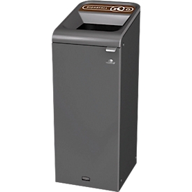 Rubbermaid Configure-recyclingstation, voor organisch afval, 57 l, magnetische aansluiting, B 495 x D 367 x H 975 mm, bruin