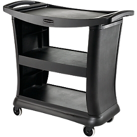 Rubbermaid Executive-Serie Servicewagen, 3 Etagen, bis 135 kg, ergonomische Griffe, schwarz
