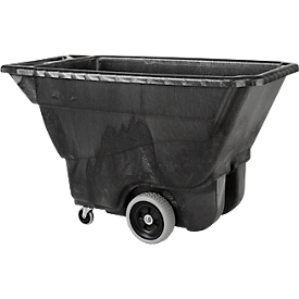 Rubbermaid Kippmulde Tilt Truck, manuell kippbar, 0,4 m³ (380 l), Traglast 205 kg, B 1457 x T 682 x H 860 mm, Strukturschaum, schwarz