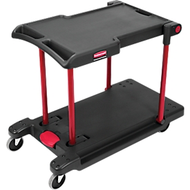Rubbermaid multifunctionele trolley, tot 182 kg, opvouwbaar, 2 zwenkwielen/2 bokwielen, L 1148 x B 604 x H 873 mm, zwart