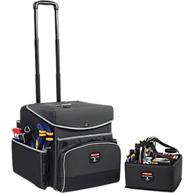 Rubbermaid Reinigungswagen Quick Cart, klein, mit Außentaschen und Teleskopgriff, L 419 x B 362 x H 432 mm, grau