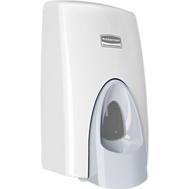 Rubbermaid schuimzeepdispenser, volume 800 ml, manueel, antimicrobiële drukknop, kijkvenster, levenslange garantie, kunststof, wit/grijs