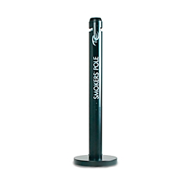 Rubbermaid® Smokers Pole staande asbak, weerbestendig & UV-gestabiliseerd, 1040 x 320 mm aluminium, zwart