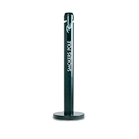Rubbermaid® Smokers Pole staande asbak, weerbestendig &amp; UV-gestabiliseerd, 1040 x 320 mm aluminium, zwart