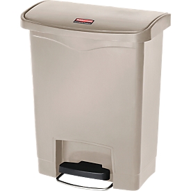 Rubbermaid Tretabfalleimer Slim Jim Step-On, L 425 x B 271 x H 536 mm, 30 l, Kunststoff, beige