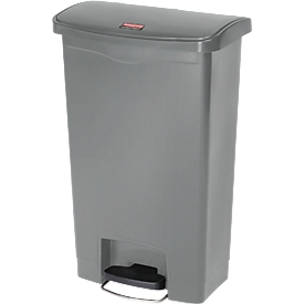 Rubbermaid Tretabfalleimer Slim Jim Step-On, L 457 x B 292 x H 719 mm, 50 l, Kunststoff, grau