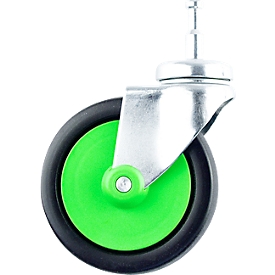 Rueda CLAX®, pieza de recambio para el móvil plegable CLAX®, giratoria, ⌀ aprox. 90 mm, verde