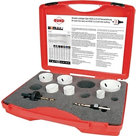 RUKO 8-delige gatenzaag-set, Ø 22-68 mm, zaagdiepte 38 mm, HSSE-Co8 bimetaal, voor sanitair, kunststof koffer