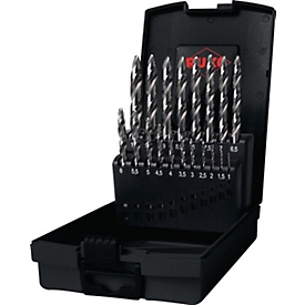 RUKO Jeu de forets hélicoïdaux ULTIMATECUT FS, Ø 1-10 mm, DIN 338, HSS, queue à 3 faces, pointe FLOWSTEP®, 19 pièces