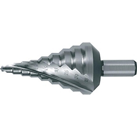 RUKO stappenboor, Ø 5,3-30,5 mm, HSS spiraalgroef Z2, 9 stappen, driespleten schacht