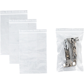 S&Z Druckverschlussbeutel, Polypropylen, 150 × 220 mm, 50 µm, ohne Druck, transparent, 1000 Stk.