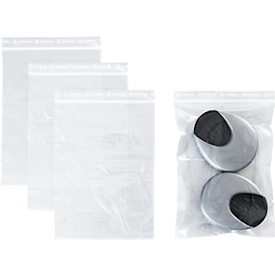 S&Z-drukzakken, polypropyleen, 160 × 220 mm, 50 µm, 50% geregenereerde inhoud, zonder opdruk, transparant, 1000 st.