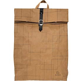 Sac à dos Exacompta Eterneco, aspect cuir, pour ordinateurs portables jusqu'à 14", documents jusqu'à DIN A4, L 320 x P 130 x H 430 mm, papier, marron