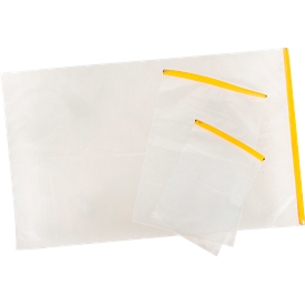 Sac de protection de plan Eichner, fermeture à glissière jaune, polyéthylène transparent, format A4, 5 pièces