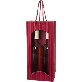 Sac pour bouteille de vin Vague ouverte, pour 2 bouteilles, bordeaux, 20 p.