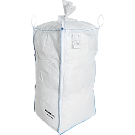 Sac pour conteneurs Schäfer Shop Genius Big Bag, avec entrée/sortie, jusqu'à 1,25 t, 4 boucles de levage, 1 pièce, L 900 x P 900 x H 1750 mm, blanc
