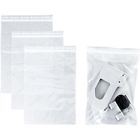 Sachets à fermeture à pression S&amp;Z, polypropylène, 180 × 250 mm, 50 µm, 50% de matière régénérée, sans impression, transparent, 1000 pcs.