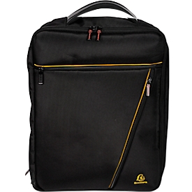 Sacoche pour ordinateur portable Exacompta Dual Exacitve, pour ordinateurs portables jusqu'à 15,6", documents jusqu'à DIN A4, L 320 x P 110 x H 490 mm, polyester, noir