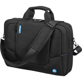 Sacoche pour ordinateur portable LIGHTPAK®, pour 1 ordinateur portable jusqu'à 17" et 1 tablette, compartiment frontal et compartiment principal, bandoulière et sangle de transport détachables, PET recyclé, noir