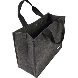 Sacoche pour ordinateur portable Sigel Desk Sharing Bag Basic M, pour ordinateurs portables jusqu'à 15,4″, 2 grands compartiments/2 poches latérales, poignées, bandoulière, feutre synthétique, gris foncé