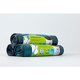 Sacs poubelle écologiques Secolan®, polyéthylène recyclé, 60 L, vert, 15 p.