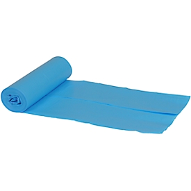 Sacs poubelle - PEBD - 60 L - 32 microns - bleu - 24 rouleaux de 10 p.