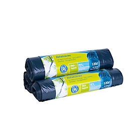 Sacs poubelle Secolan®, polyéthylène recyclé, 120 litres, bleu, 10 p.