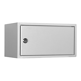 Safe deposit box WF 3, volume 9 l, door hinge right, cylinder lock with 2 keys, incl. anchoring material, H 160 x W 300 x D 200 mm, light gray RAL 7035