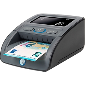 Safescan® 155-S bill validator, centrally bank-tested, 6 currencies, 7 security features, addition function, 3.8″ LC display, USB/MicroSD, incl. rechargeable battery